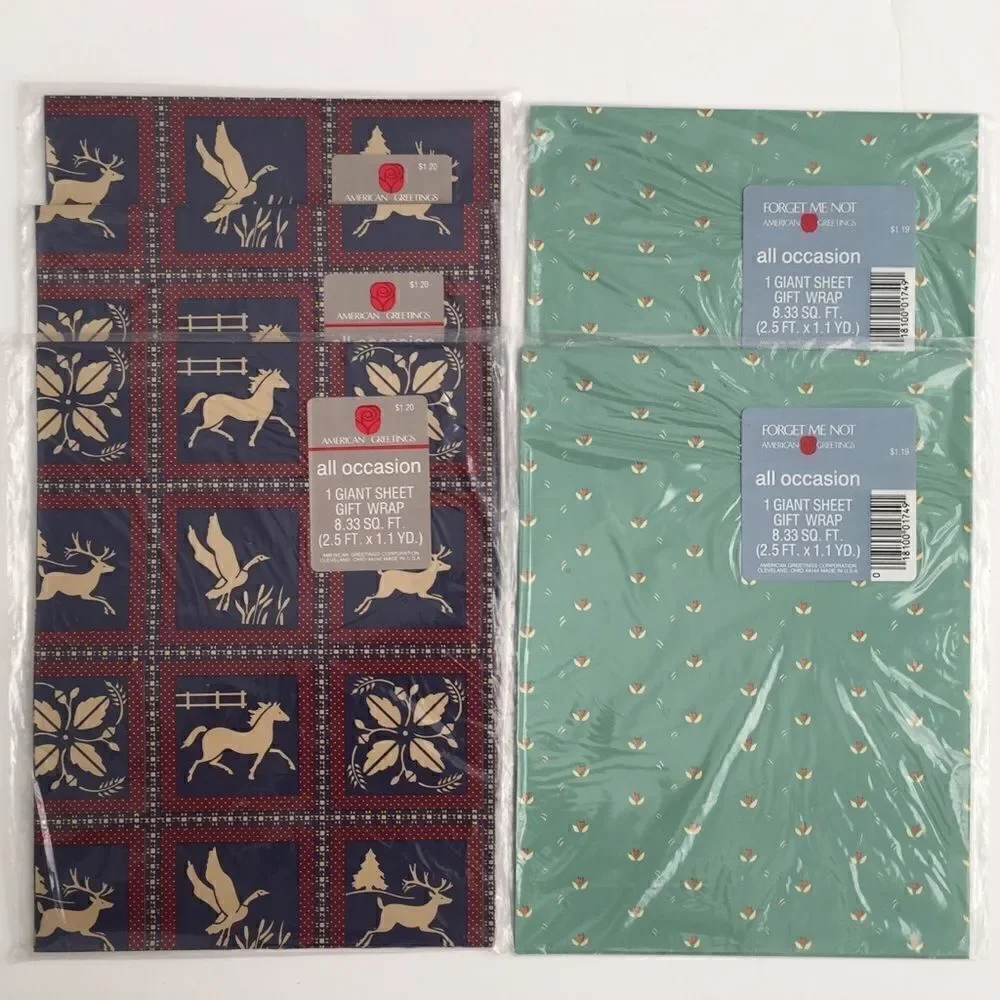 Vintage Forget Me Not American Greetings All Occasion Giant Sheet Gift Wrap